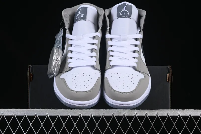 All categories Air Jordan Jordan series basketball shoes Air Jordan 1 Mid Air Jordan 1 Mid AJ1 Joe 1 white gray mid-top cultural and casual sneakers HF3193-100